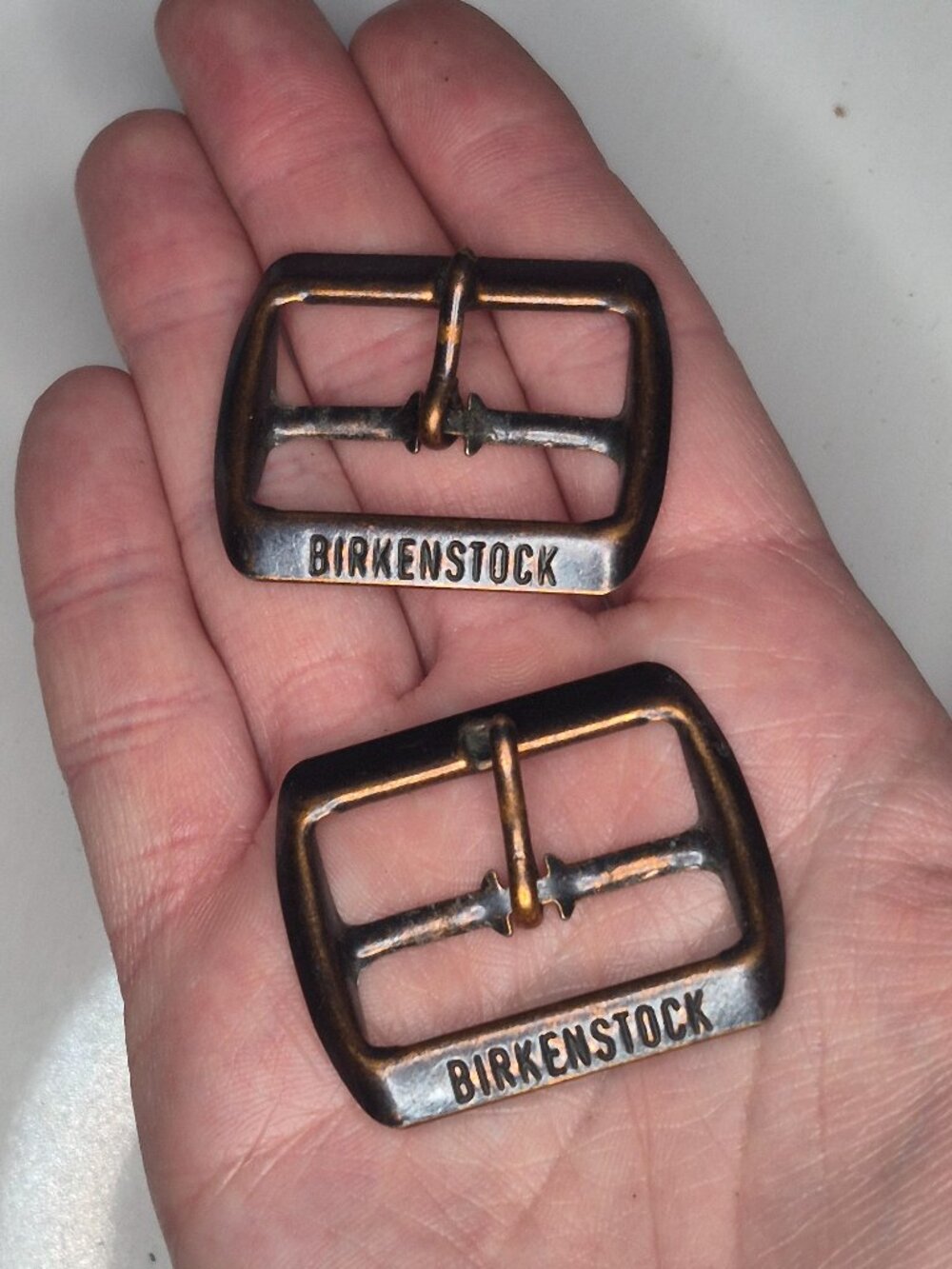 Birkenstock 1 1/4 in Antique Bronze Gold Buckles Pair Shoe Repair